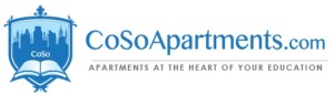CoSo Apartments logo and tagline.
